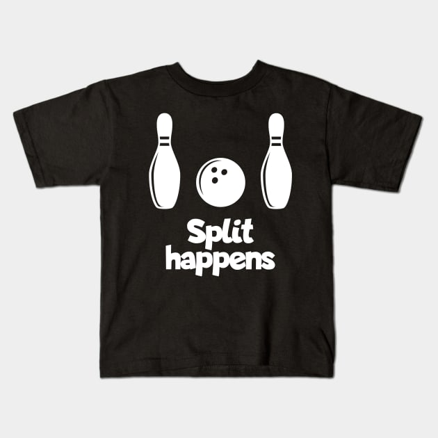 Bowling Split happens Kids T-Shirt by maxcode